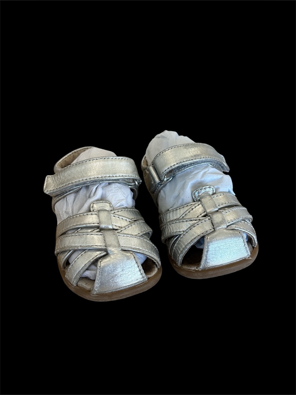 See Kai Run toddler size 4 Silver strappy covered toe Sandals